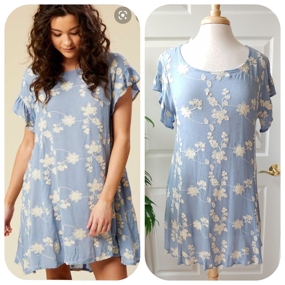 Altar'd State Floral Embroidered Mini Dress Medium
